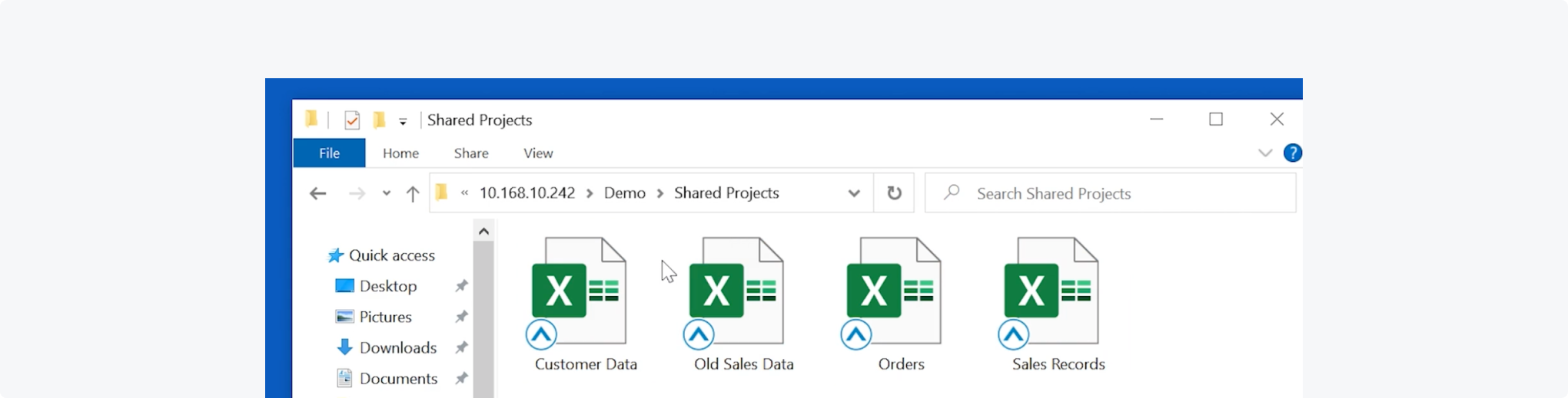 Proactive encryption shown directly in the file explorer